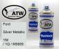 Preview: Ford, Silver Metallic, YM / 1Q / M5909: 400ml Sprühdose + 400ml Klarlack - Set, von ATW Autoteile West.